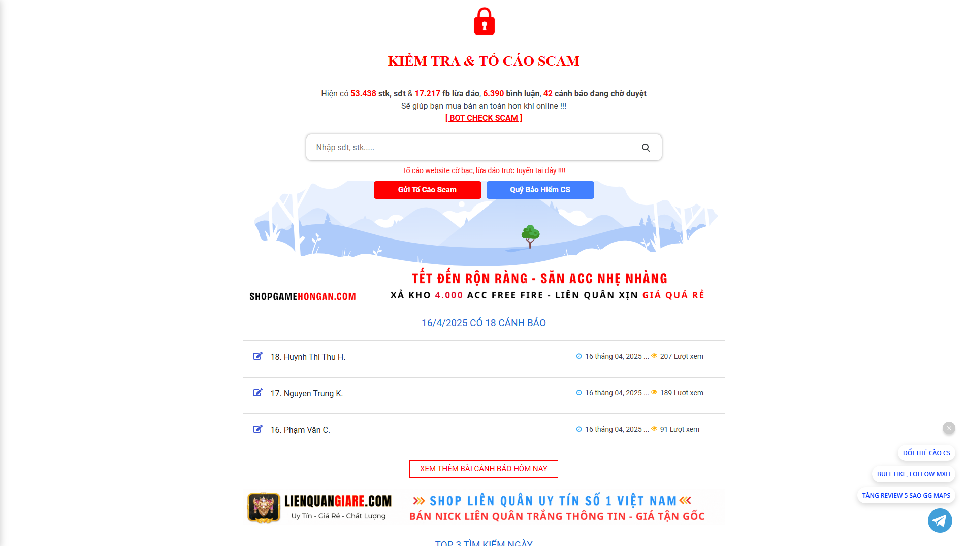 Code fake checkscam.vn full , có bình luận đơn scam , tố cáo scam và review tìm kiếm